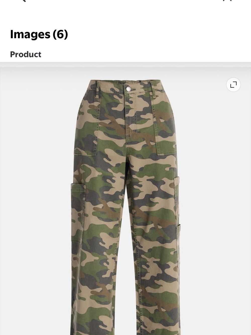 No Boundaries Camouflage Wide Leg Cargo Pants - Green